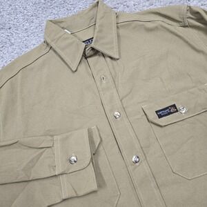 Vintage Rattlers Brand Shirt Mens Medium Khaki‎ Button Up Long Sleeve Workwear